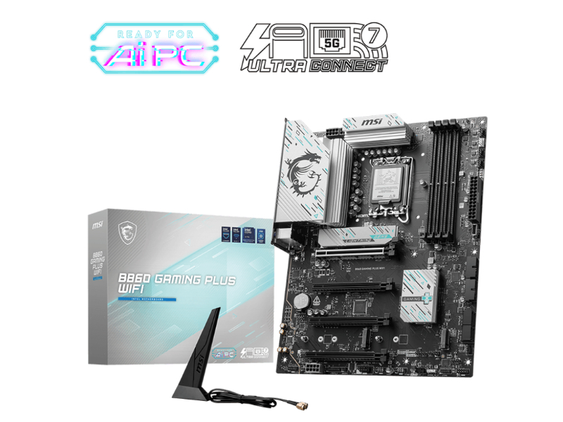 MSI B860 Gaming Plus Wi-Fi Intel 1851 Socket ATX Desktop Motherboard