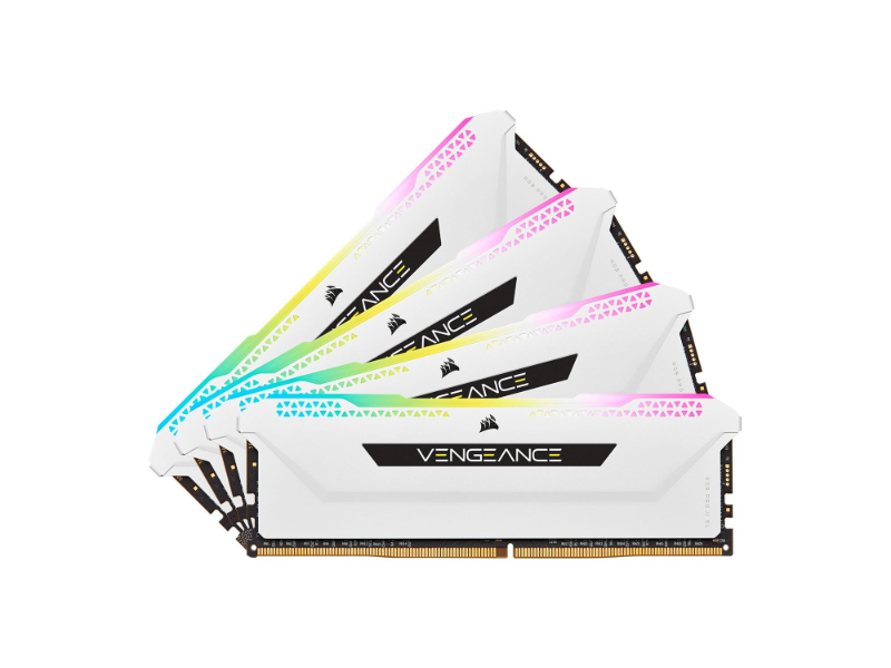 Corsair Vengeance RGB Pro SL 32GB (4 x 8GB) DDR4-3600MHz CL18 White Desktop Gaming Memory