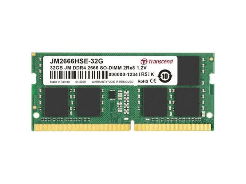 Transcend JetRam 32GB (1 x 32GB) DDR4-2666MHz CL19 SO-DIMM Notebook Memory