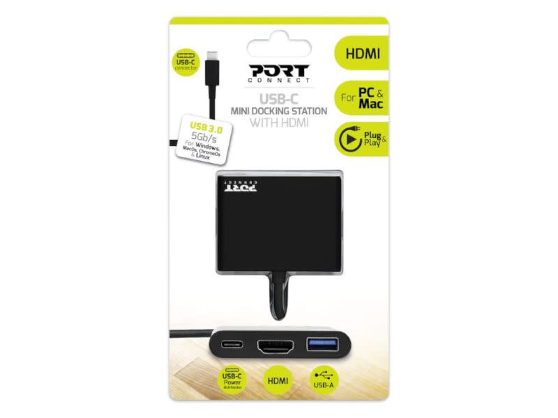 Port USB Type-C to 1 x HDMI|1 x USB3.0|1 x Type-C 60W PD Dock - Black