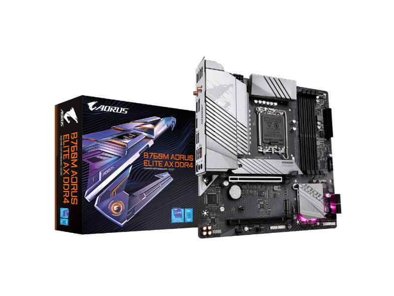 Gigabyte B760M Aorus Elite AX DDR4 Intel LGA1700 Socket Micro-ATX Desktop Motherboard