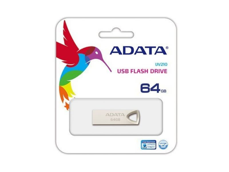 Adata AUV-210-64G-RGD USB 2.0 Metal 64GB Gold Flash Drive
