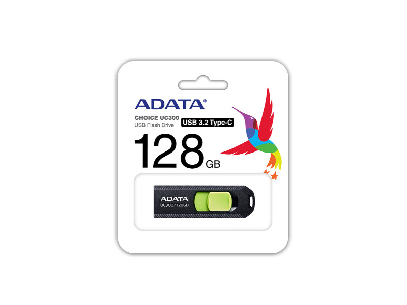 Adata UC300 Back & Green USB 3.2 Type-C 128GB Flash Drive