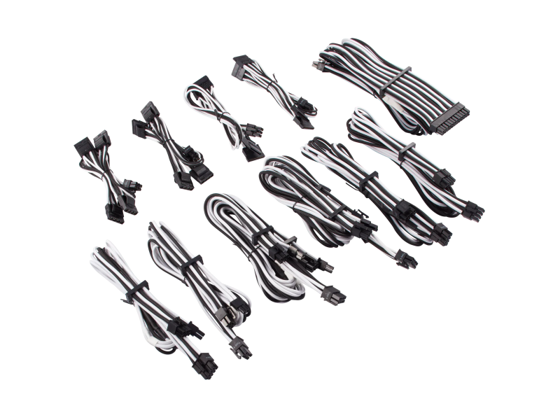 Corsair Premium Individually Sleeved PSU Cables Pro Kit Type 4 Gen 4 – White/Black