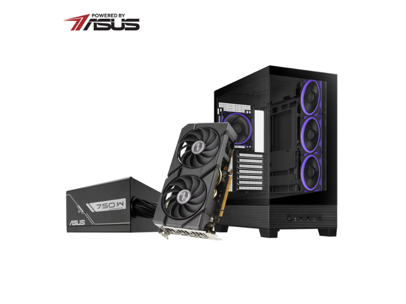 Asus UWM 2 Gaming Chassis/Graphics Card/Power Supply Combo (A31 PLUS | RX 7600 | PRIME 750W)