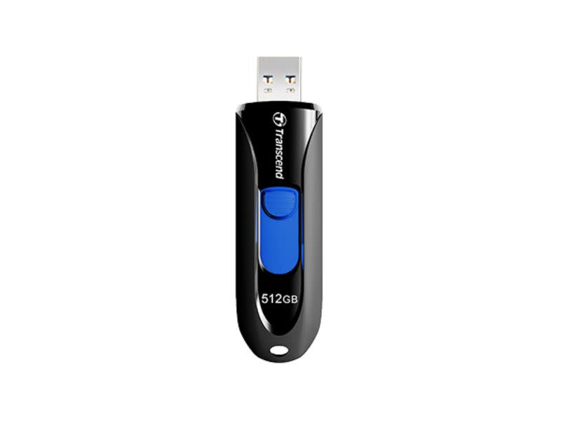 Transcend JetFlash 790 256GB USB 3.1 Black and Blue Capless Flash Drive