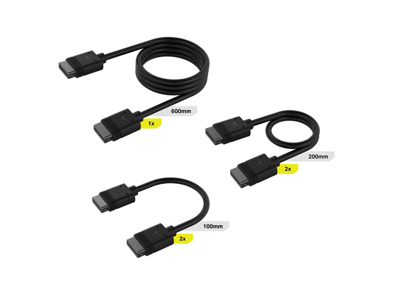 Corsair iCUE LINK Black 5 Cable Kit with Straight Connectors