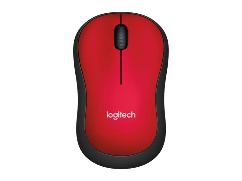 Logitech M185 Red & Black Cordless Notebook Mouse