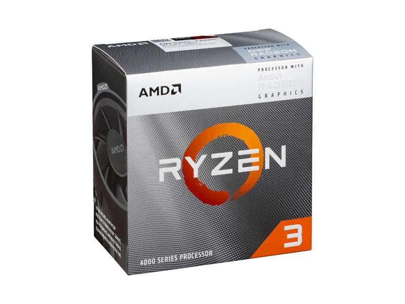AMD Ryzen 3 4300G 3.8GHz up to 4.0GHz Boost, 4C/8T, AM4 Socket, Radeon Graphics Desktop Processor with AMD Wraith Stealth Cooler