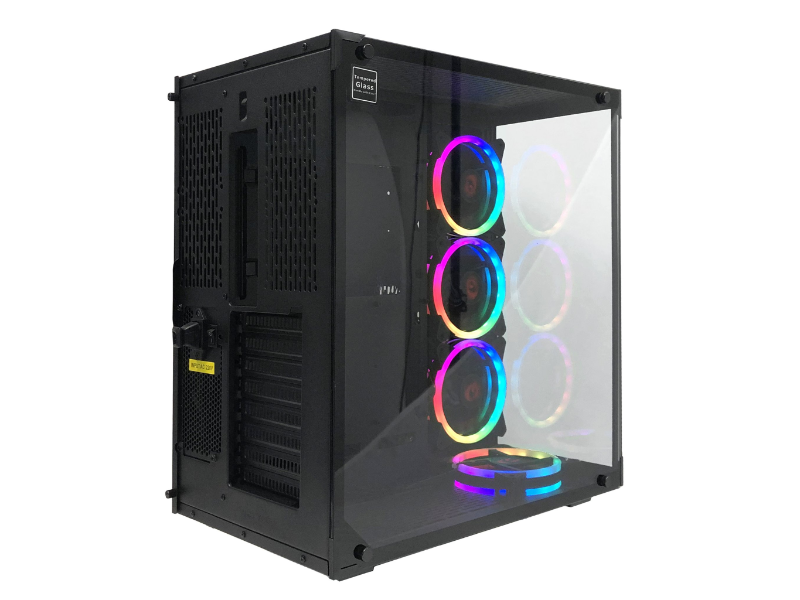 Redragon Wideload Rgb Tempered Glass Front Side Panel Full Tower Case Pc Cases Chassis