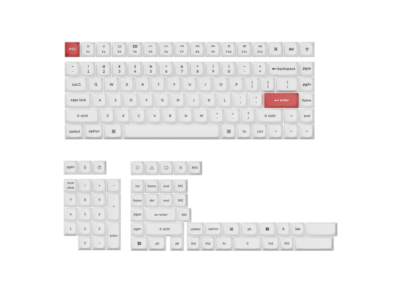 Keychron Double Shot PBT OSA Full Keycap Set - Black/White