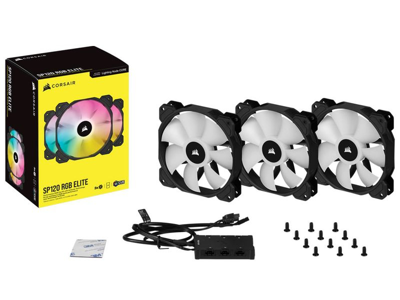 Corsair Icue Sp Rgb Elite Pwm Pk Case Fans With Lighting Node Core Pc Case Fans