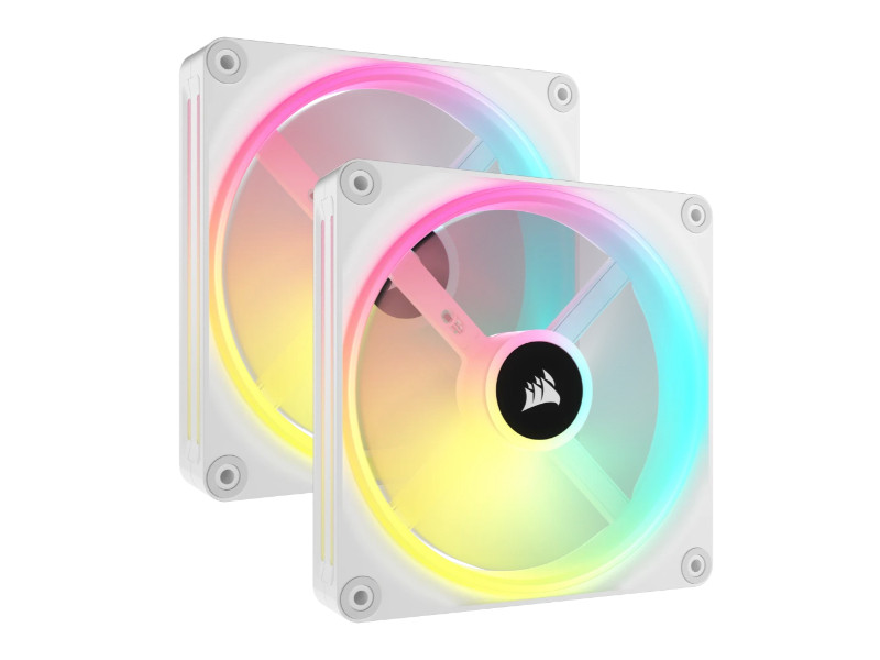 Corsair iCUE LINK QX140 RGB 140mm White PC Fans Twin Pack Starter Kit with iCUE LINK System Hub
