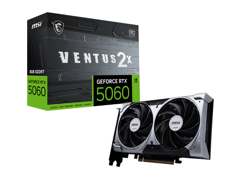 MSI GeForce RTX 5060 Ventus 2x 8GB GDDR7 Nvidia Graphics Card