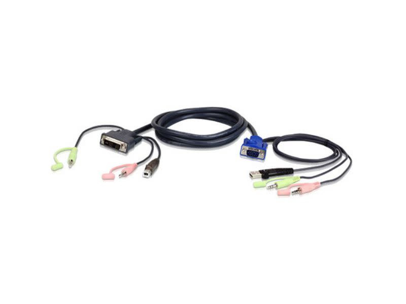 ATEN USB VGA to DVI-A KVM 3M Cable with Audio