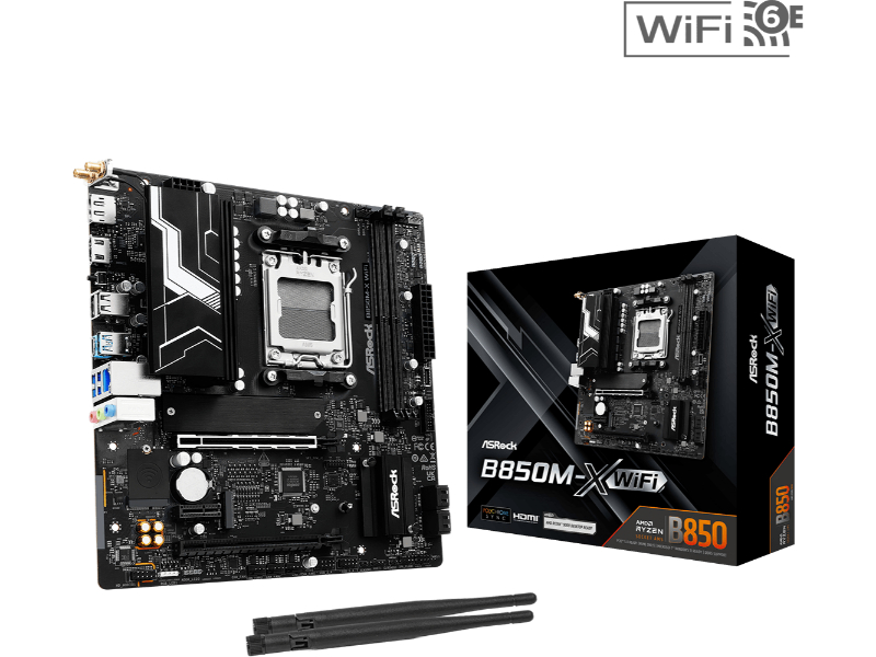 Asrock B850M-X WiFi AMD AM5 Socket Micro-ATX Desktop Motherboard