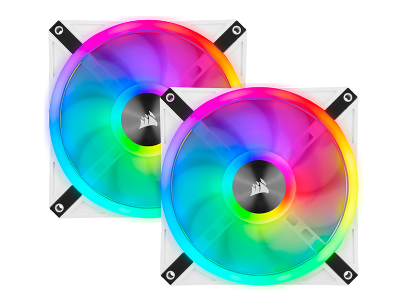 Corsair iCUE QL140 RGB 2 x 140mm RGB 1250RPM PWM White Fan Pack