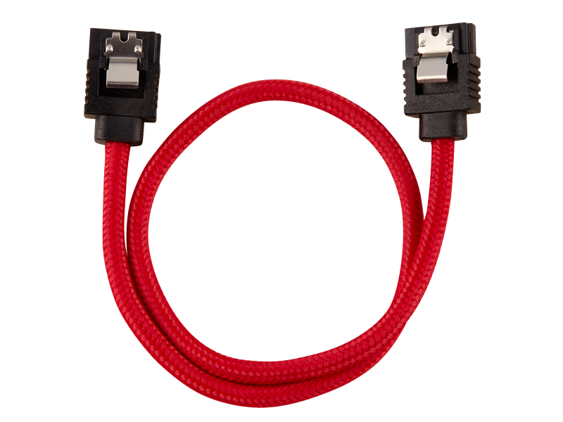 Corsair Premium Sleeved SATA 6Gbps 30cm Cable — Red