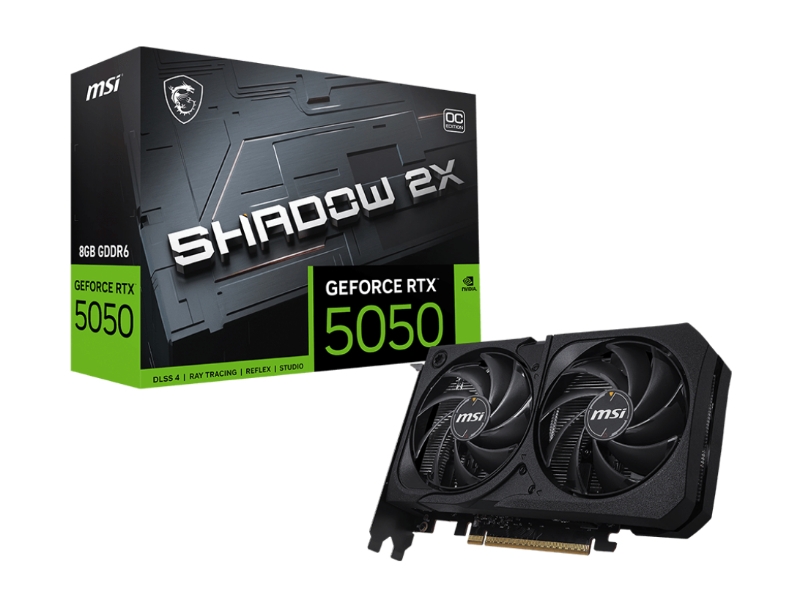 MSI GeForce RTX 5050 Shadow 2x OC 8GB GDDR6 Nvidia Graphics Card