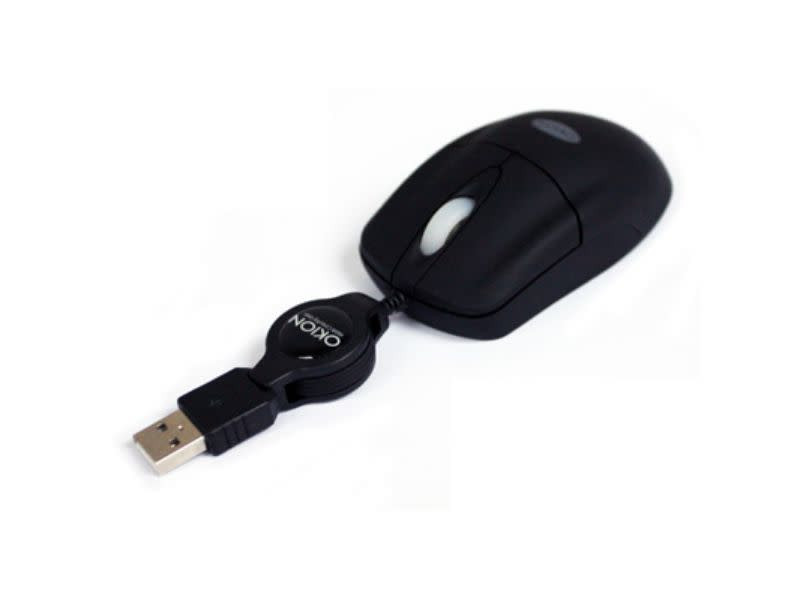 OKION Kozi™ Mobile Retractable USB Optical Mouse Black