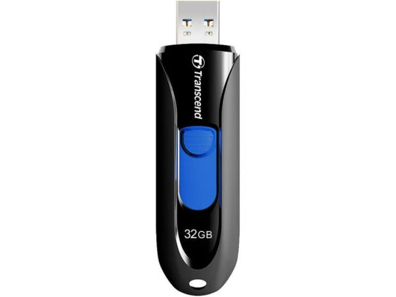 Transcend JetFlash 790K 32GB Capless USB Flash Drive Black and Blue