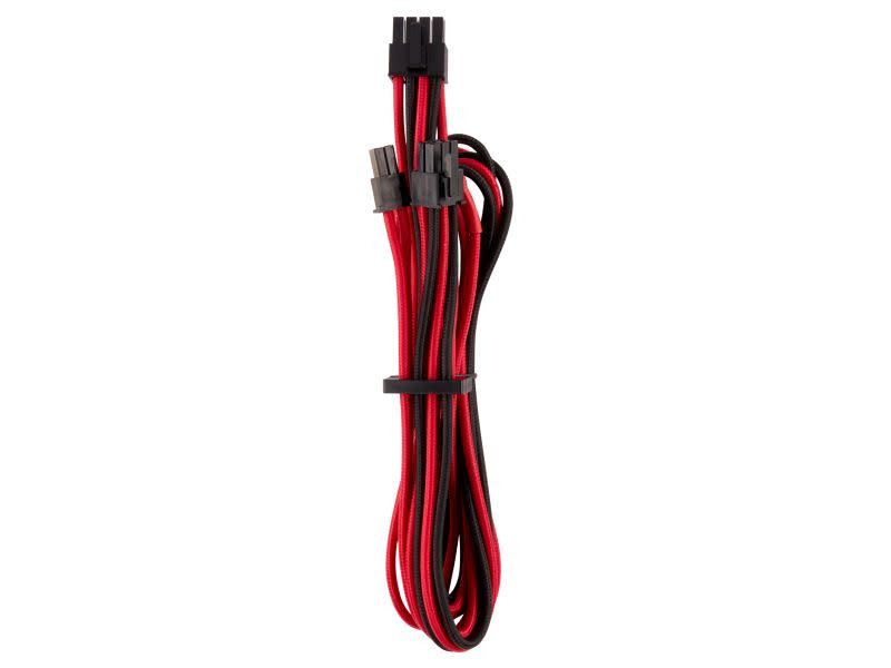 Corsair Premium Individually Sleeved PCIe Cables (Single Connector) – Red/Black