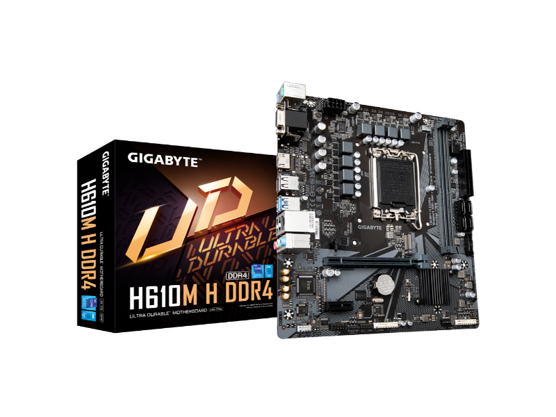 Gigabyte H610M-H DDR4 Intel LGA1700 Alder Lake PCIe 4.0 MicroATX Desktop Motherboard