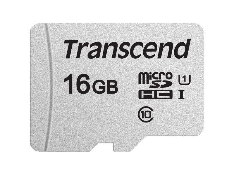 Transcend 300S 16GB MicroSD Class 10 UHS-I U1 Memory Card with Adapter