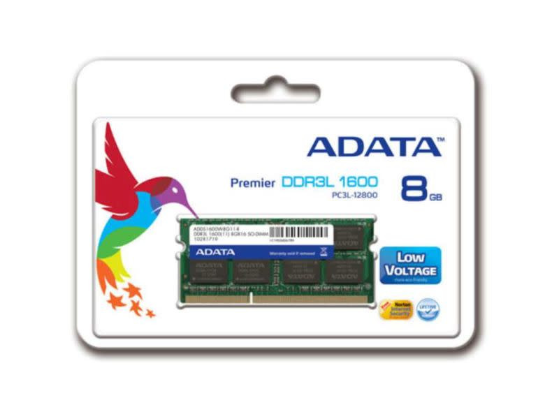ADATA Premier DDR3L 1600MHz 8GB SODIMM Low Voltage (PC3L-12800) 204-Pin Memory Module
