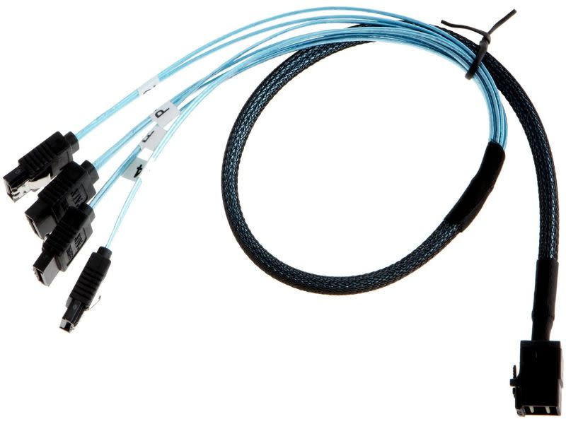 Internal Mini-SAS to SATA Cable to 4x SATA - 1 m