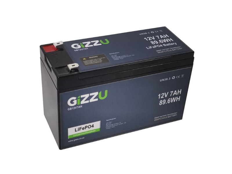 Gizzu 12V 7Ah LiFeP04 Replacement Battery