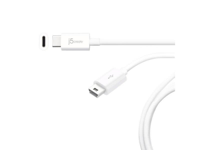 J5 Create JUCX10 USB3.1 Type-C to USB2.0 Mini-B Cable 1m