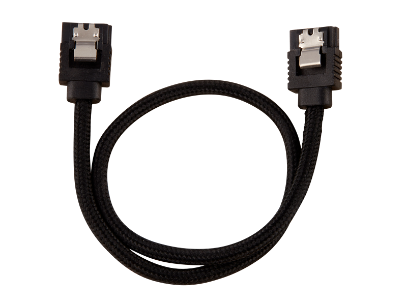 Corsair Premium Sleeved SATA 6Gbps 30cm Cable — Black