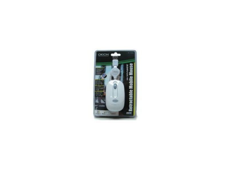 OKION Kozi Mobile Retractable USB Optical Mouse White