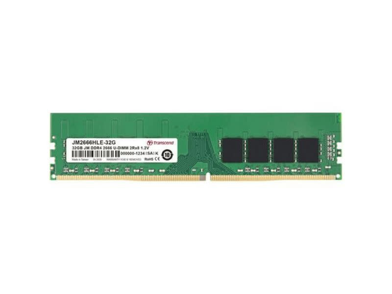 Transcend JetRam 32GB DDR4-2666 CL19 1.2V 288 pin Desktop UDIMM Memory