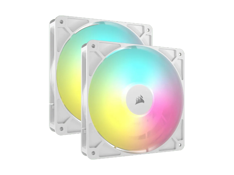 Corsair RS140 ARGB White 140mm PWM 2Pk Case Fan