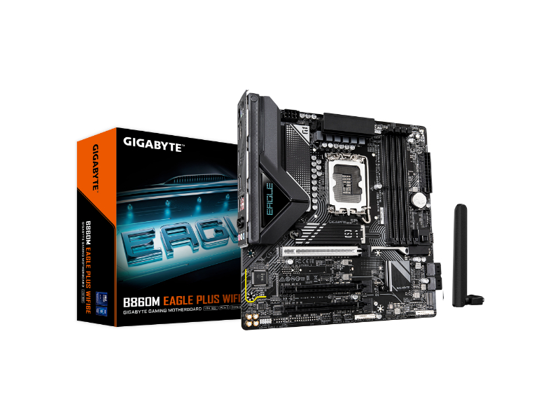 Gigabyte B860M Eagle Plus Wi-Fi6E Intel LGA1851 Socket Micro-ATX Desktop Motherboard