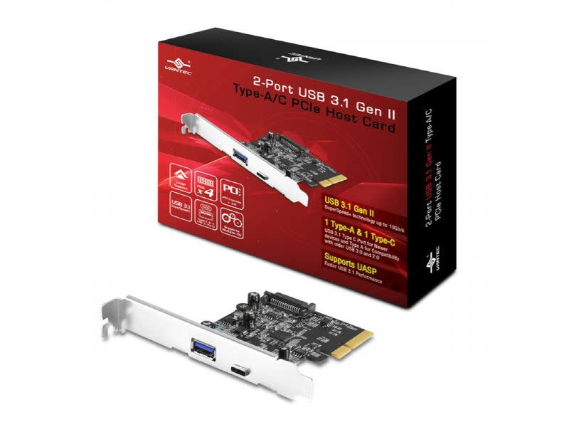 Vantec 2-Port USB 3.1 PCIe (10Gbps) USB C & USB Type-A Host Card