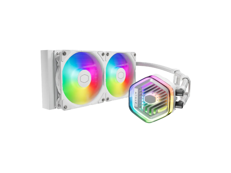 Cooler Master MasterLiquid 240 Atmos White 240mm ARGB Liquid CPU Cooler