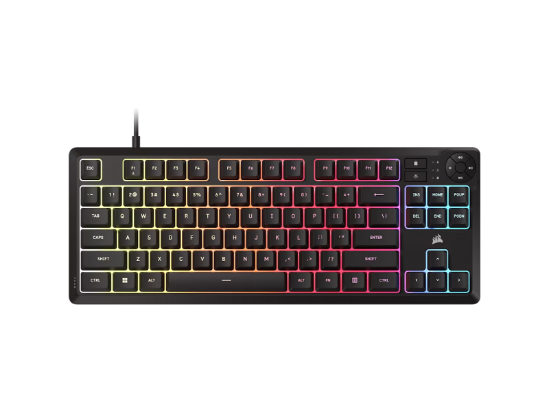 Corsair K55 Core TKL RGB Rubber Dome Switch Wired Gaming Keyboard