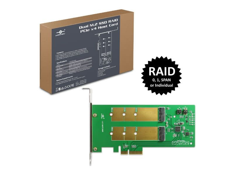 VANTEC UGT-M2PC300R Dual M.2 SSD RAID PCIe X4 Host Card