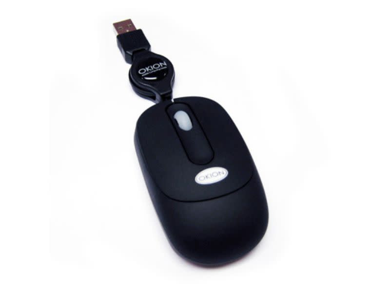 OKION Anywhere™ Mobile Retractable Optical Mouse Black