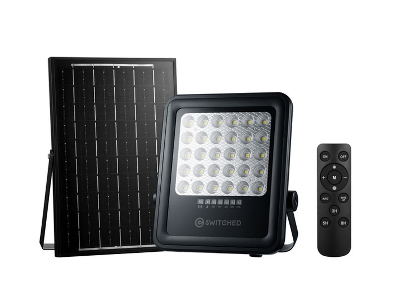 Switched Urban Pro Series 100W Solar Floodlight With Remote
