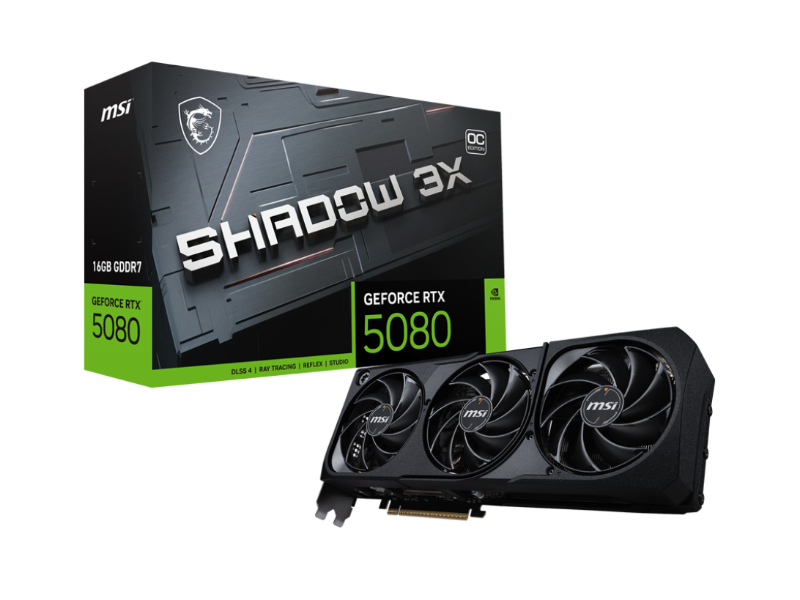 MSI GeForce RTX 5080 Shadow 3X OC 16GB GDDR7 Nvidia Graphics Card
