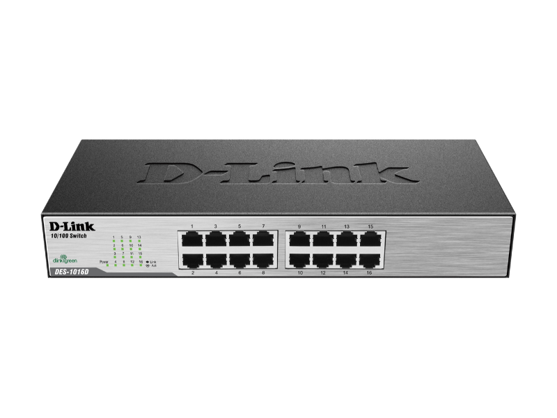 D-Link DES-1016D 16 Port 10/100Mbps Desktop Ethernet Switch