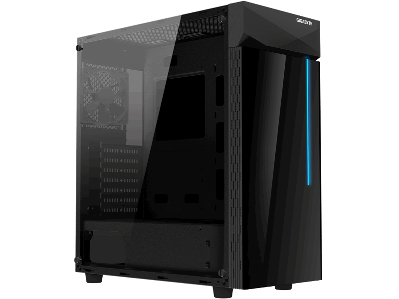 Gigabyte C200 Glass RGB Tempered Glass Mid Tower Black Desktop PC Case