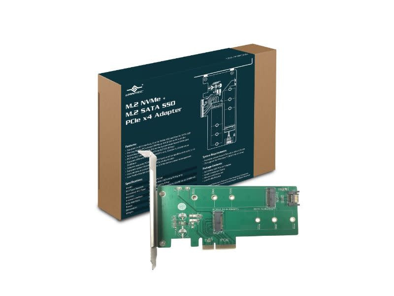 Vantec M.2 NVMe + M.2 SATA SSD PCIe X4 Adapter