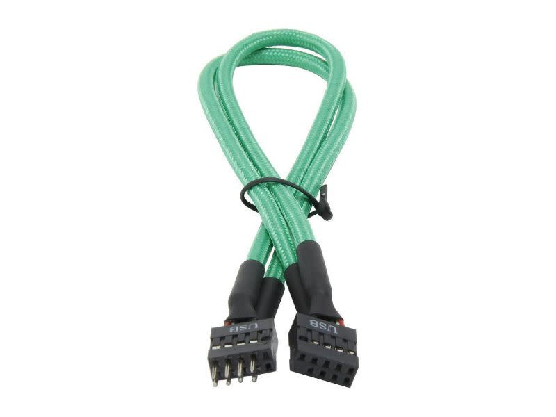 BitFenix Alchemy Multisleeved Internal USB Extension Cable 30cm Green