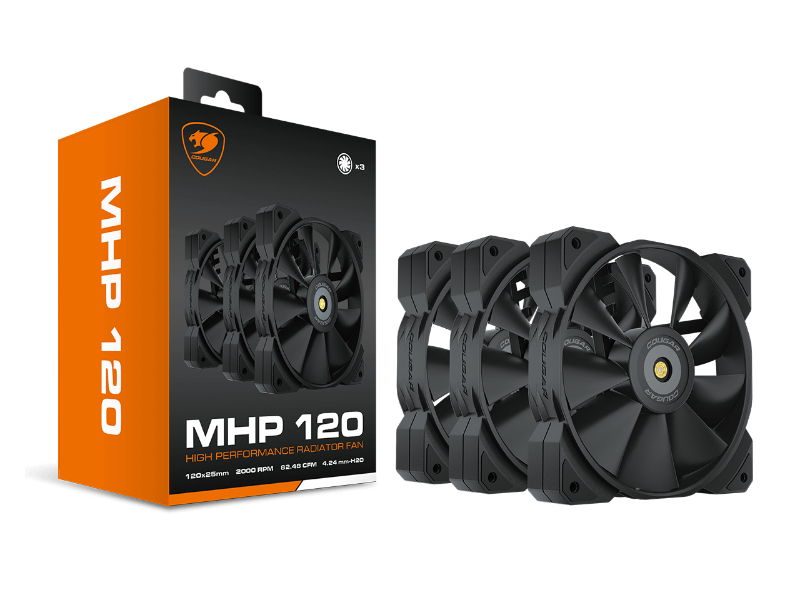 Cougar MHP 120 Static Pressure PWM Black Fans Triple Pack