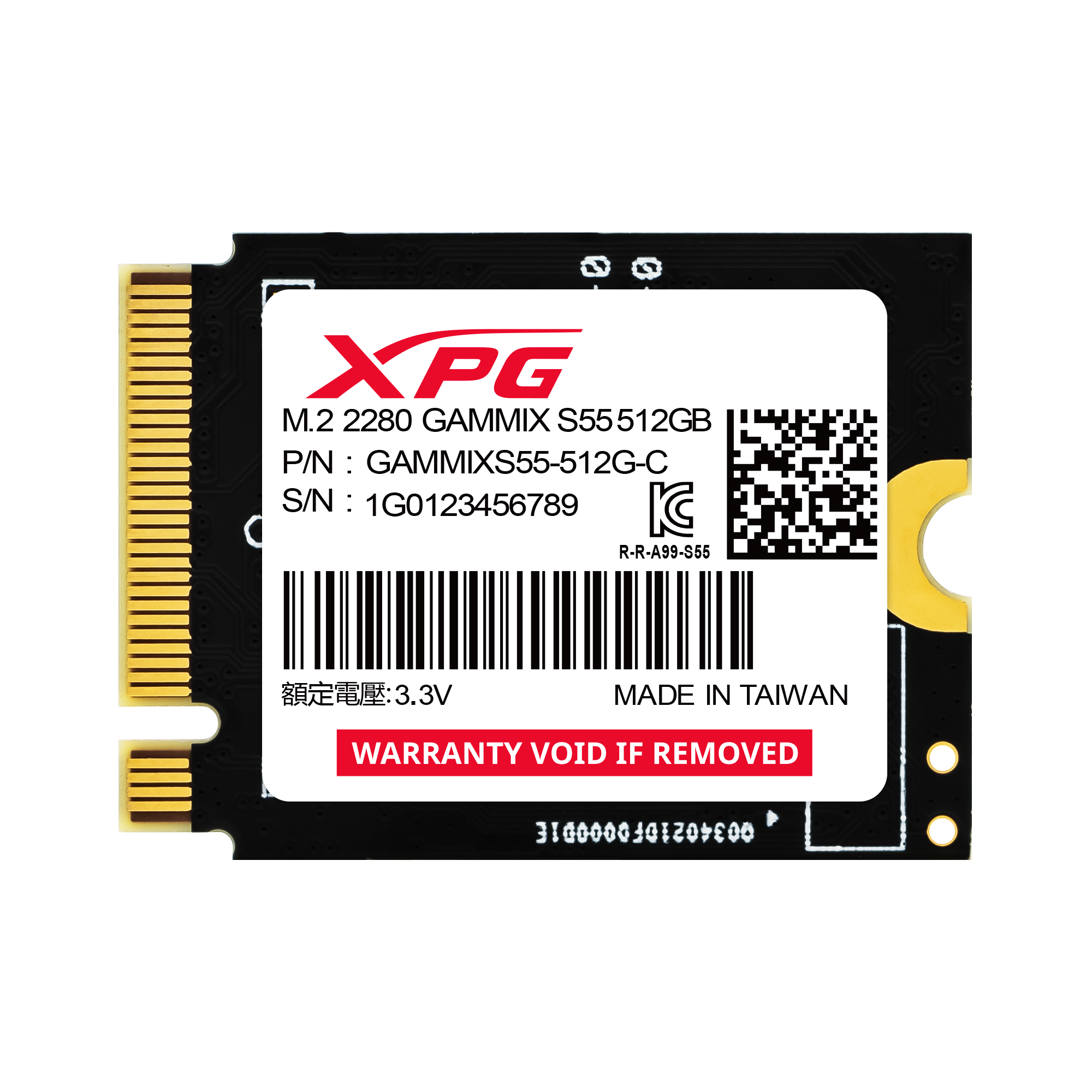 Adata Gammix S55 512GB PCIe Gen 4.0 M.2 2230 Solid State Drive